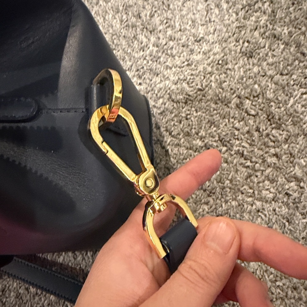 Mansur Gavriel Calf Mini Travel Crossbody Bag in color Blu - Picture 8 of 8